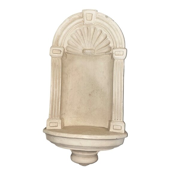 Vintage Wall-Mounted Ceramic Holy Water Font With Ornate Design - Picture 1 of 6